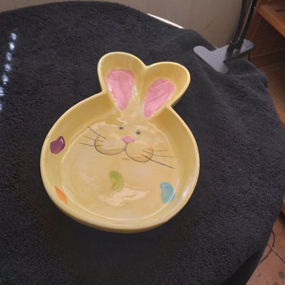 Jurassic Other - Yellow bunny candy dish or home decor